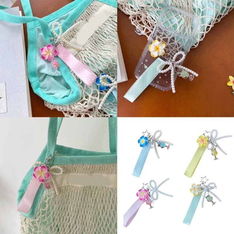 GODD Sweet Hibiscus Flower Key Fob Bag Decoração Para Uso Diário E Decorações De Festas