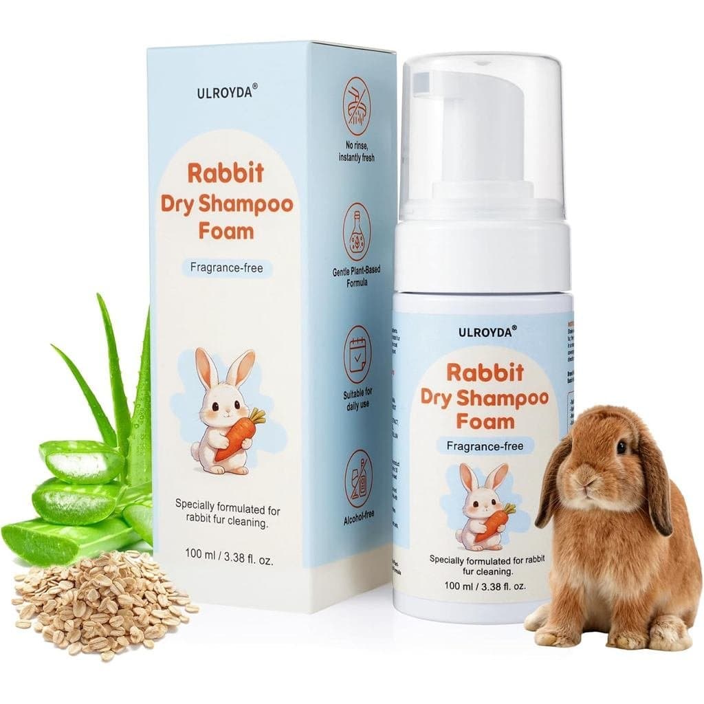 Shampoo sem água para coelhos | Limpador sem fragrância e sem enxágue para todos os tipos de roupa | Suave para Peles Se