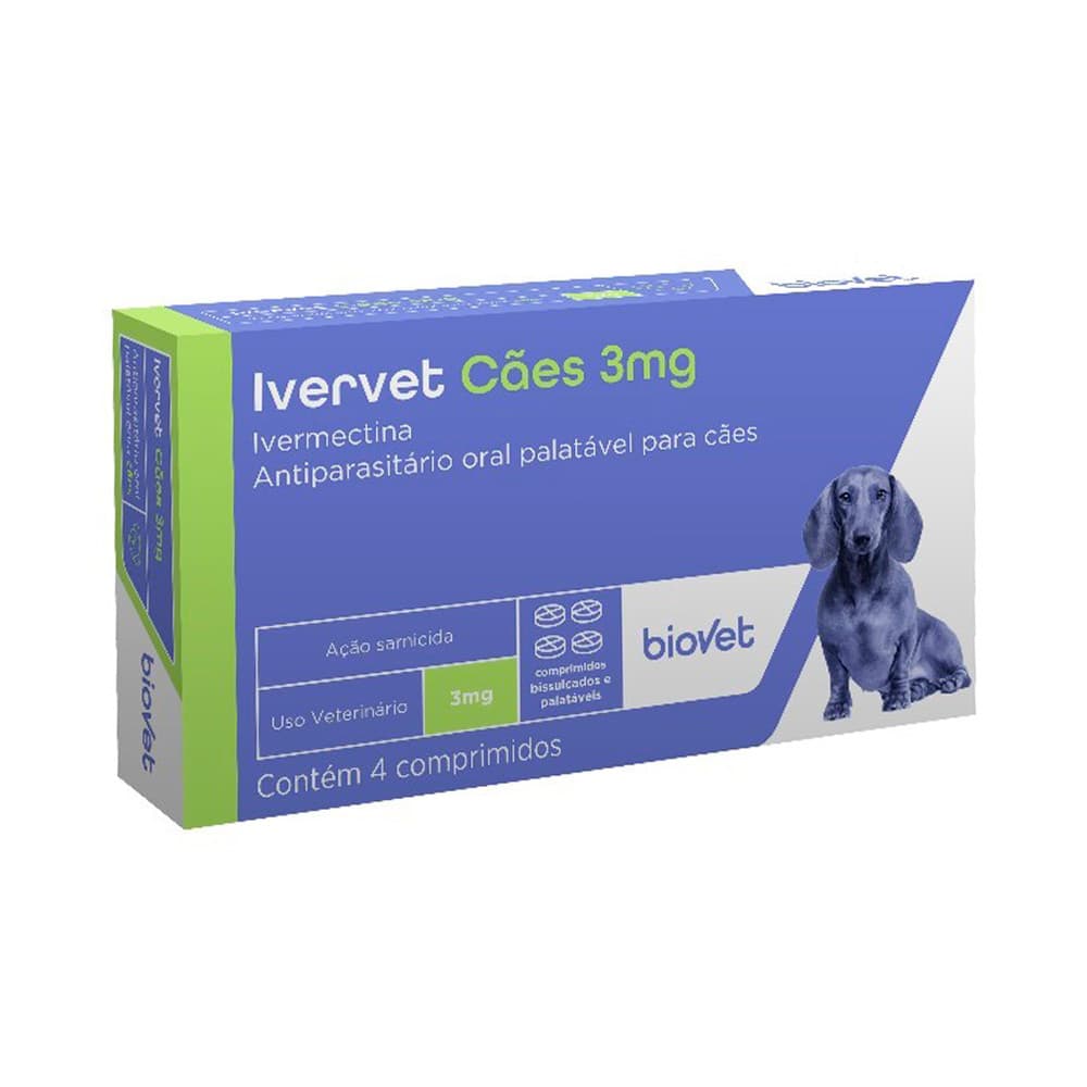 IVERVET CAES 3MG 4 COMPRIMIDO - BIOVET