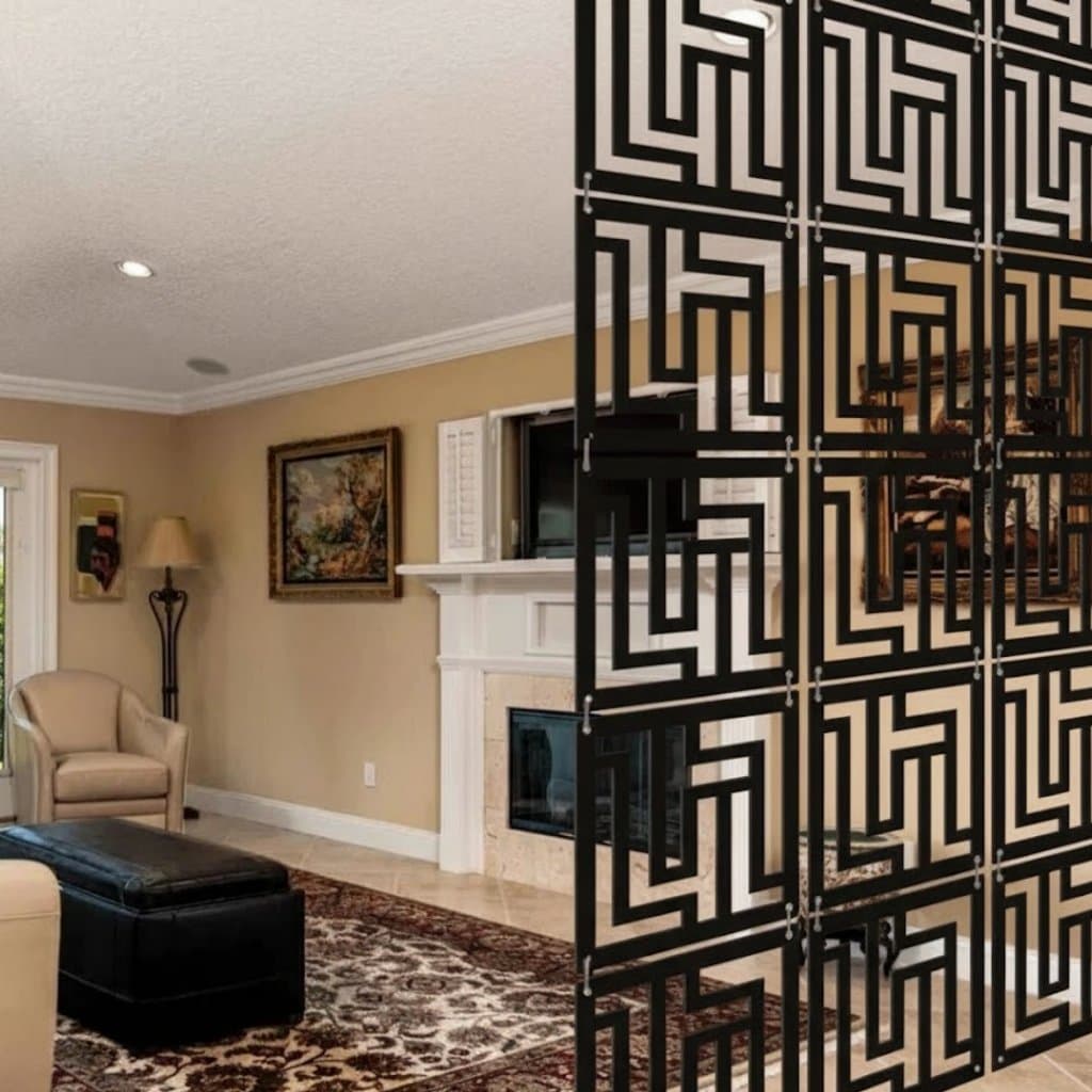 Painel Divisória MDF Preto, Cru e Amadeirado 3mm Cobogó 20x20cm