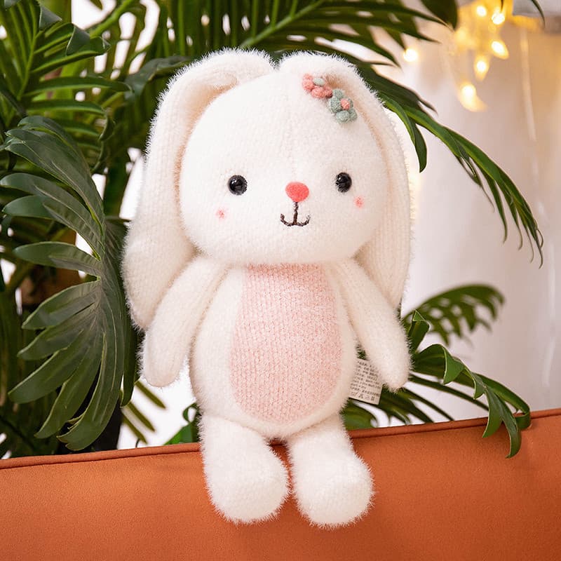 Coelho bonito pequeno coelho branco boneca Ragdoll presente de pelúcia crianças meninas calmante brinquedos bonitos