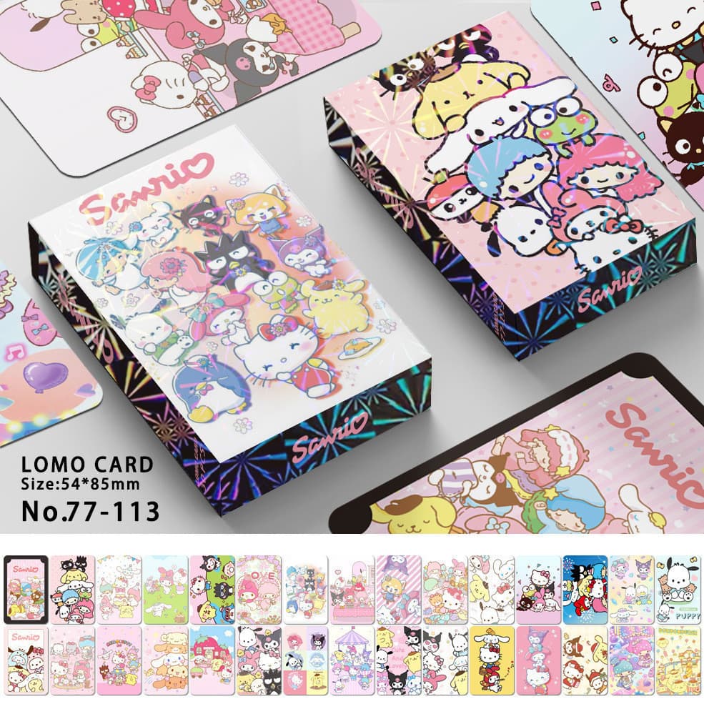 Capivara Sanrio Kuromi Hello Kitty Cinnamoroll Melody Photocard Lomo Card 30 Unidades/Caixa LM3K X4HC