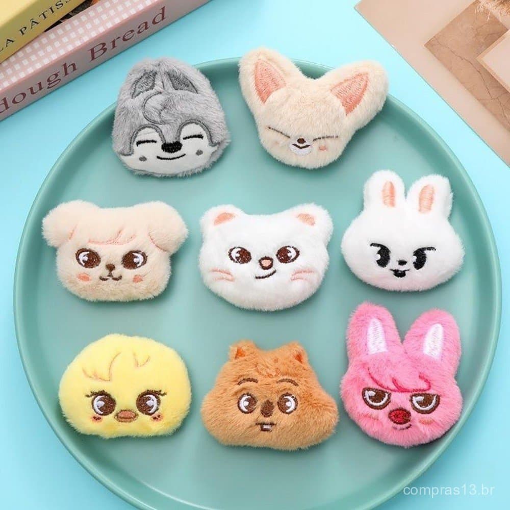 Idol Stray Kids Boneca De Pelúcia Chaveiro SKZ Face Charm Chaveiros De Corrente De Pérolas Recheadas