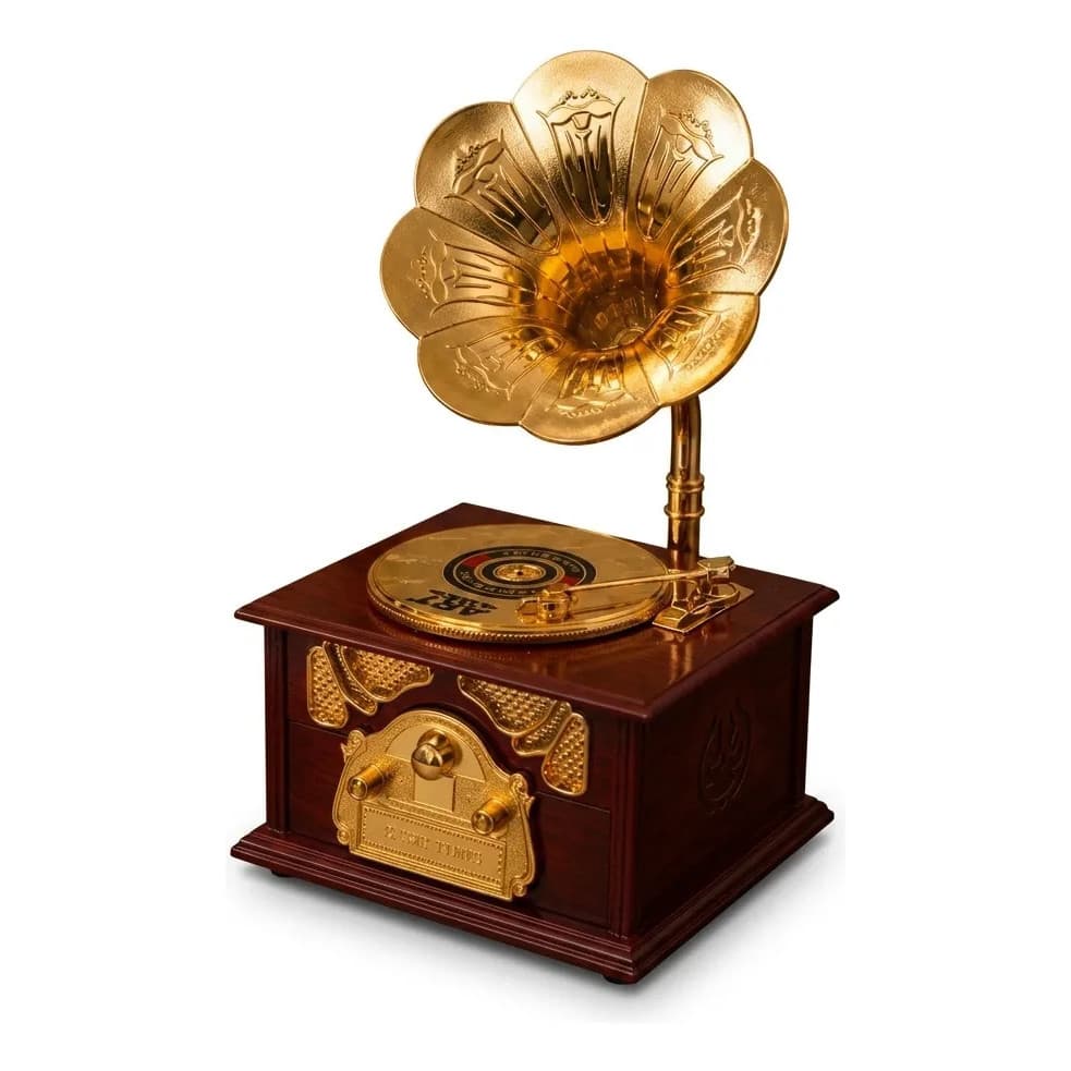 Caixa Musical Fonógrafo Retrô Decoração Plástico