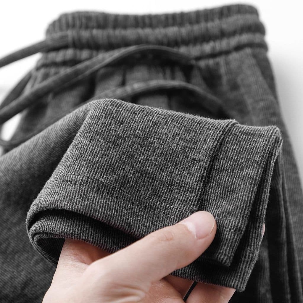 As nuvens são tão confortáveis!Cinza escuro Drape padrão Vertical esfregar calças de arroz glutinoso feminino cintura al