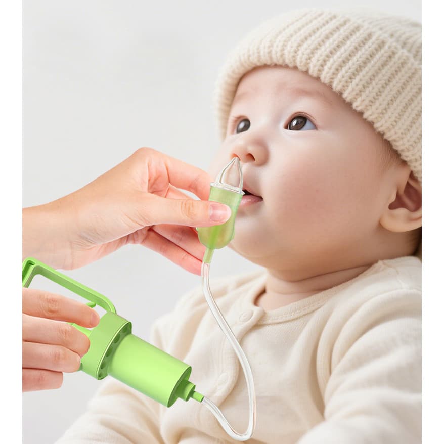 Aspirador nasal manual para bebês, limpa o nariz de recém-nascidos, previne o acúmulo de muco e a congestão nasal.