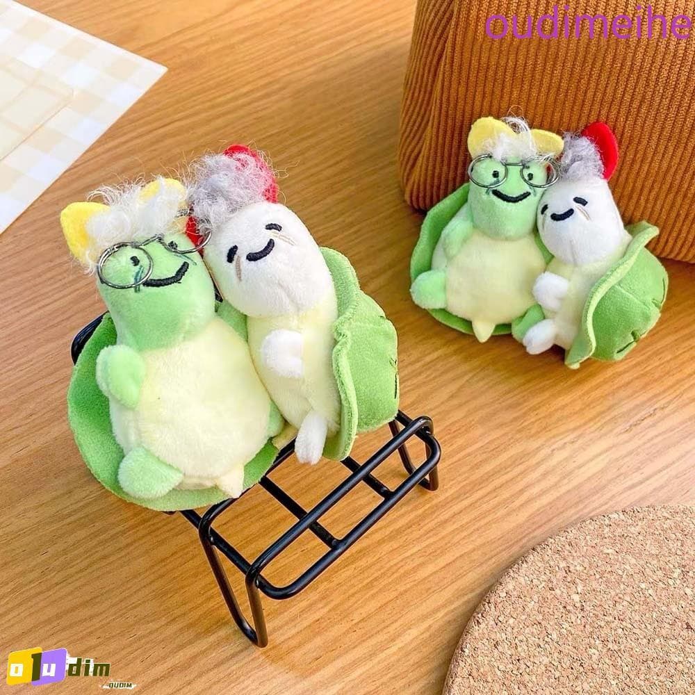 OUDIMEIHE 1 Par De Chaveiro De Tartaruga , Pingente De Bolsa Verde " Sticking Together "
