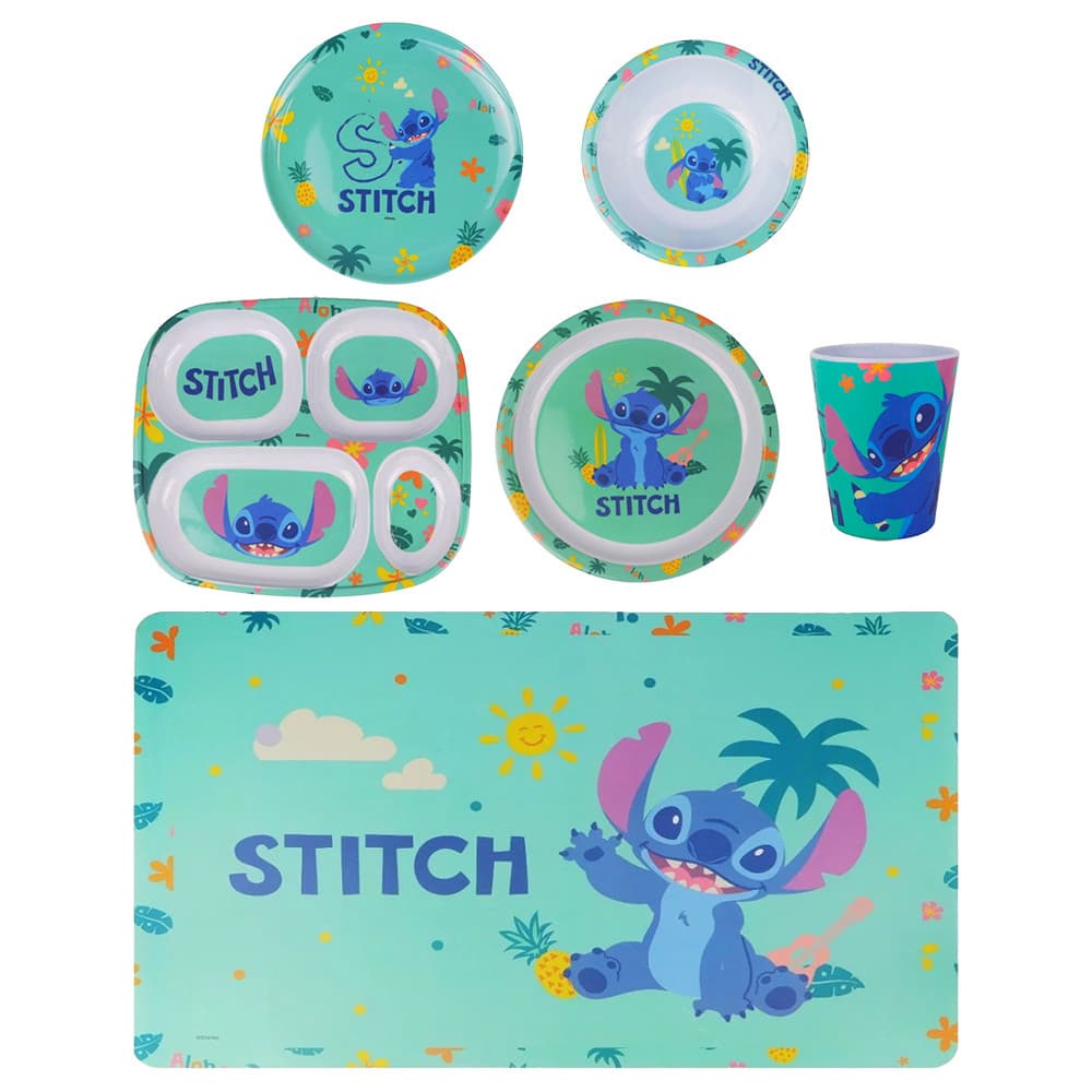 Kit Alimentação Infantil Pratos Copo Bandeja Disney Stitch