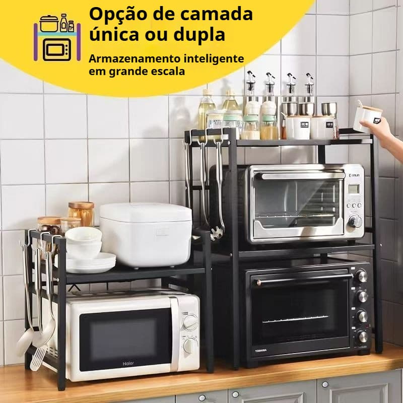 micro-ondas Organizador de cozinha para prateleira para cozinha prateleira multiuso para micro-ondas