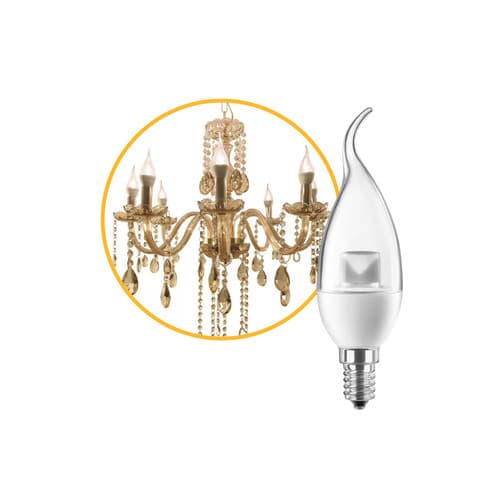 Lâmpada Vela Led Bico Torto 4w E-14 P/ Lustre Luz Branco-frio