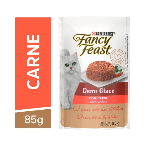 Ração Úmida Fancy Feast Sachê Demi Glace para Gatos Adultos sabor Carne 85g