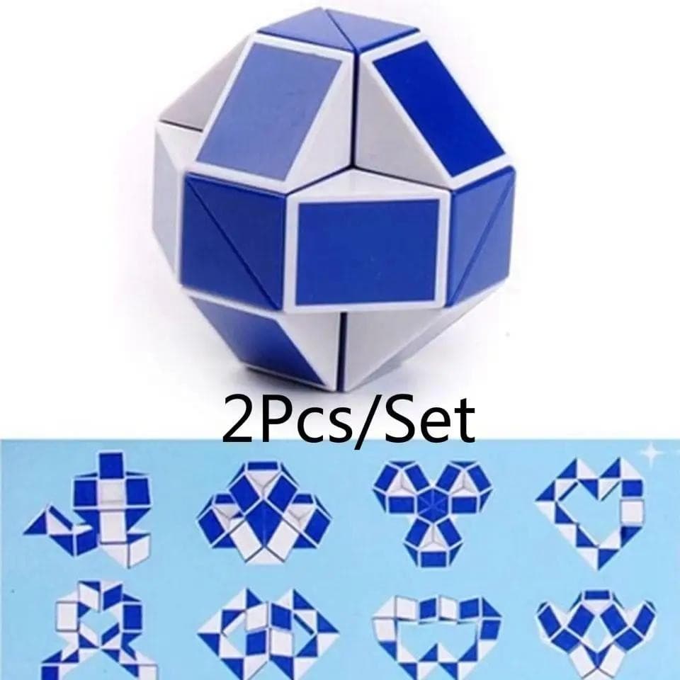 2 Pçs/Set Criativo Magia Cobra Forma Brinquedo Jogo 3D Cubo Quebra-Cabeça Torção Puzzle Brinquedos Presente Aleatório