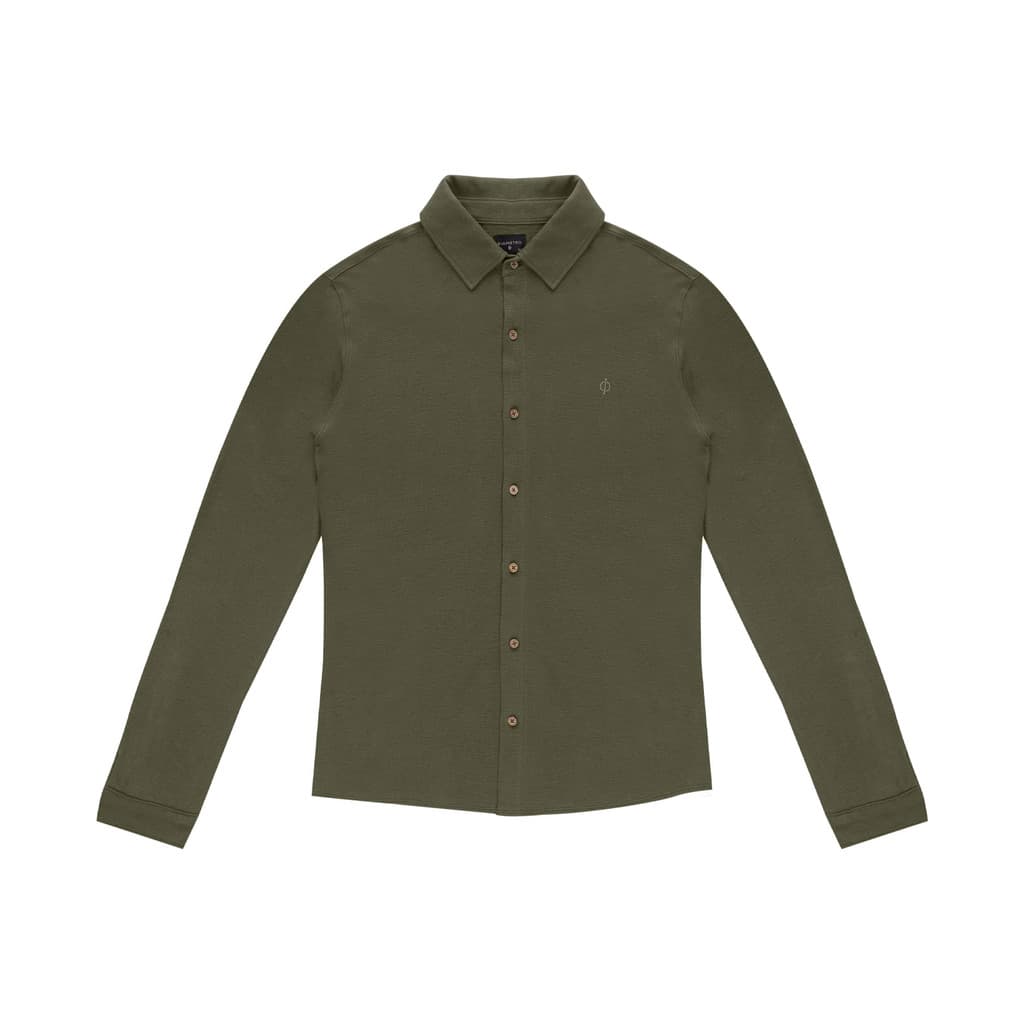 Camisa Masculina Manga Longa Moletinho Diametro Verde