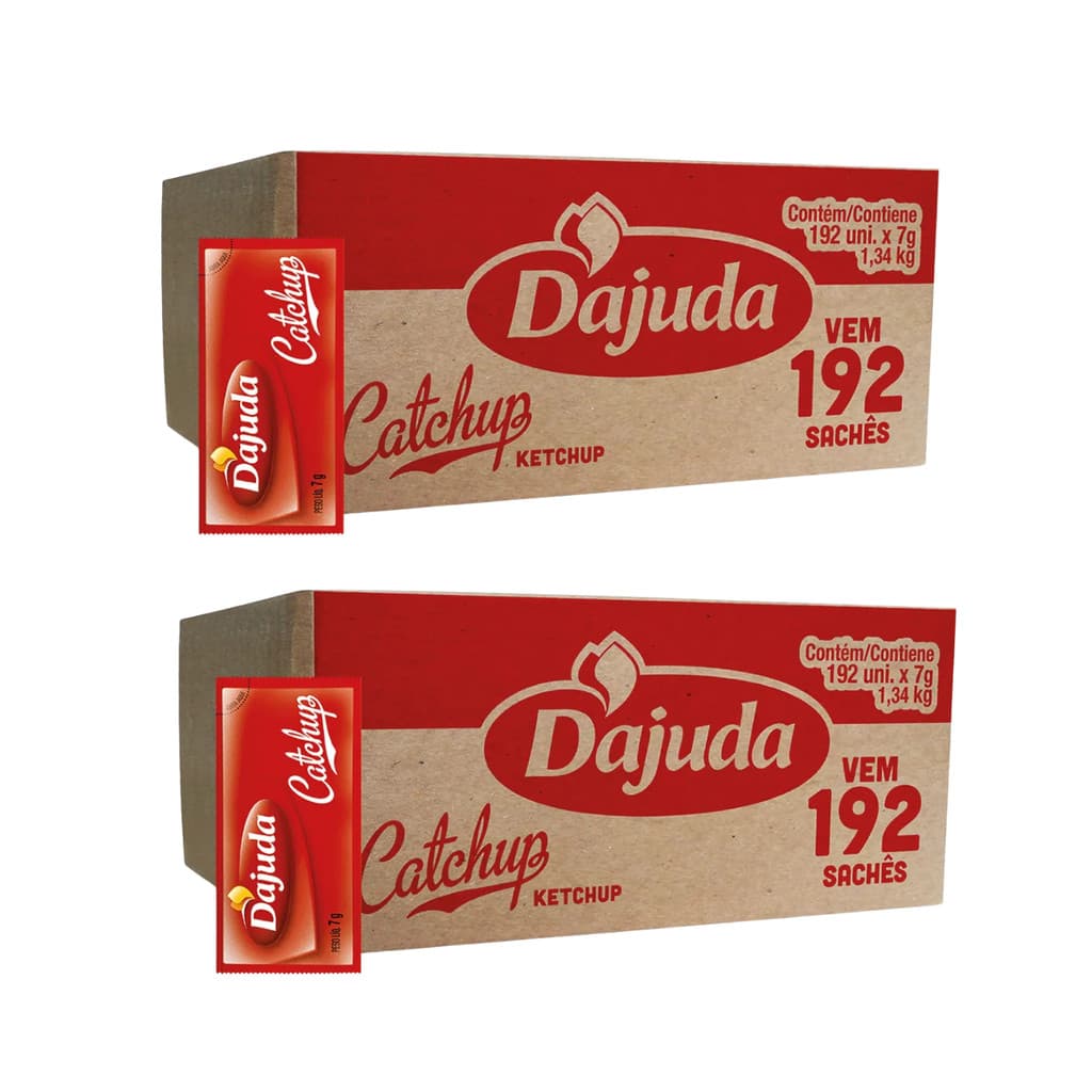 2 Caixas Sache Catchup Caixa Com 192 Unidades de 7g Dajuda