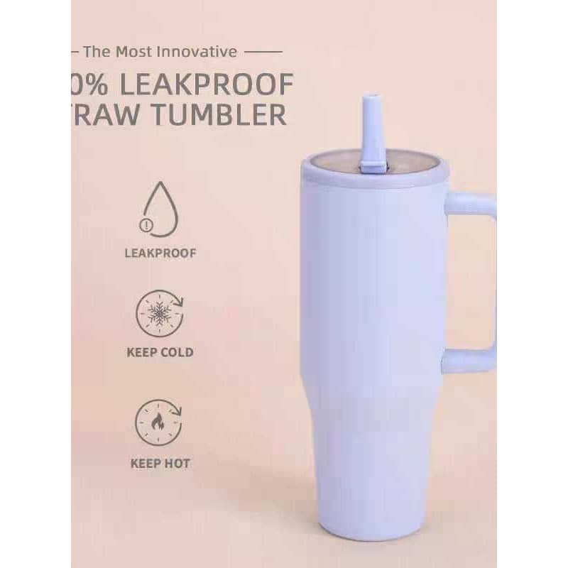 Inox Térmico Copo 1.2 Litros com Canudo, Alça, Tampa 40oz, com bico, tampa transparente