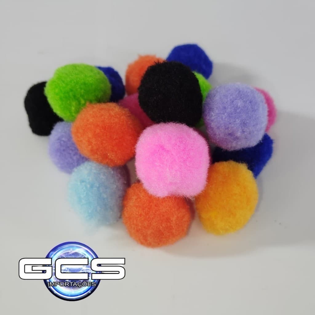 Pompom mix para artesanato laços faixas pets banho e tosa 30MM 100UN