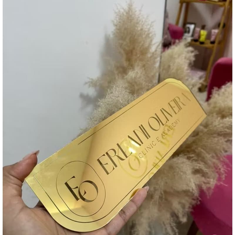 Placa de Sinalização para Portas Personalizada  Acrílico Espelhado | Corte a Laser | Design Sofisticado