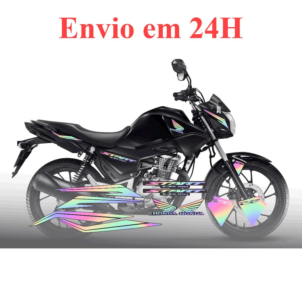 Kit adesivos Holografico Start 160 2025 varias cores azul, rosa, etc