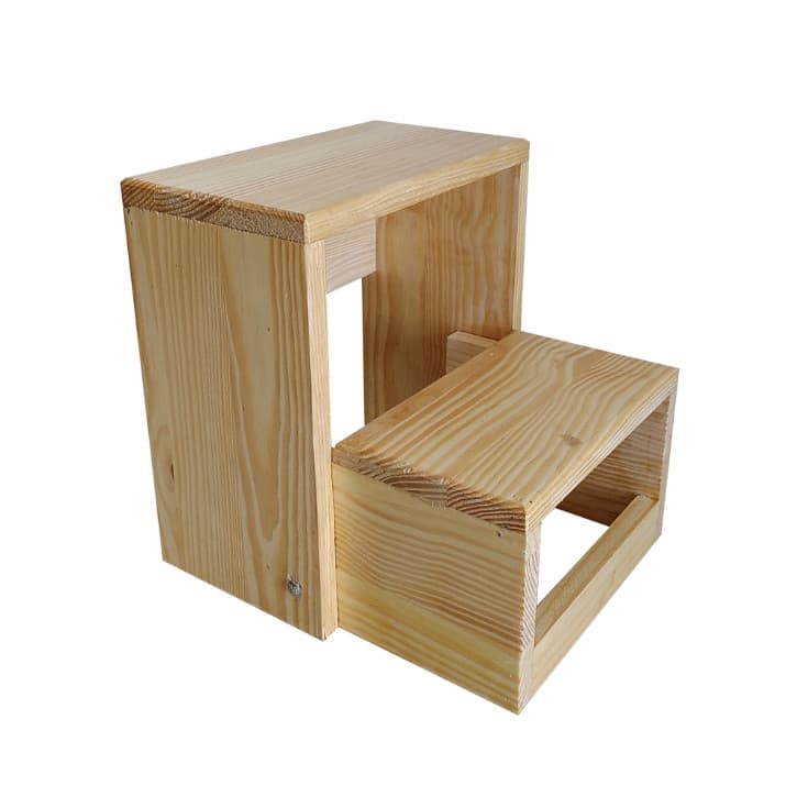 Banqueta Escada Montessori Infantil Madeira Pinus Dobrável Segura Educativa