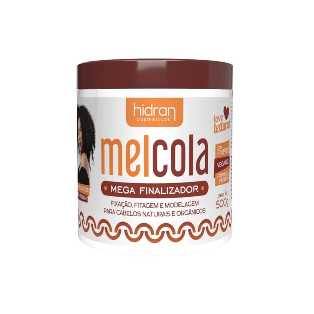 Gel Finalizador Hidran MelCola 500g – Mega Fixação 72h de Cachos | Vegano | Modelagem Potente