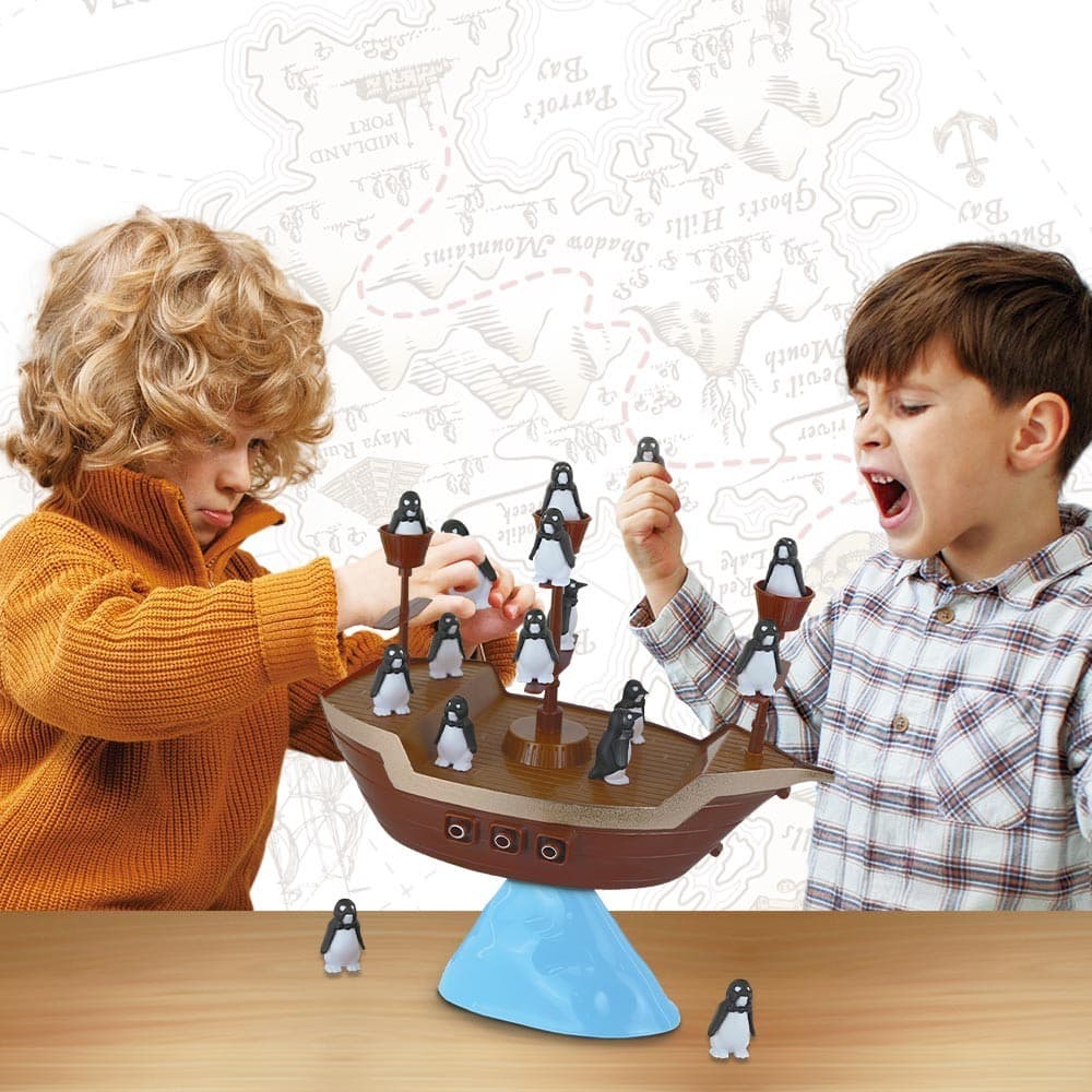 Brinquedo Infantil Jogo Navio Pirata Equilibra o Pinguim DMTOYS  DMT7167 - Para Crianças