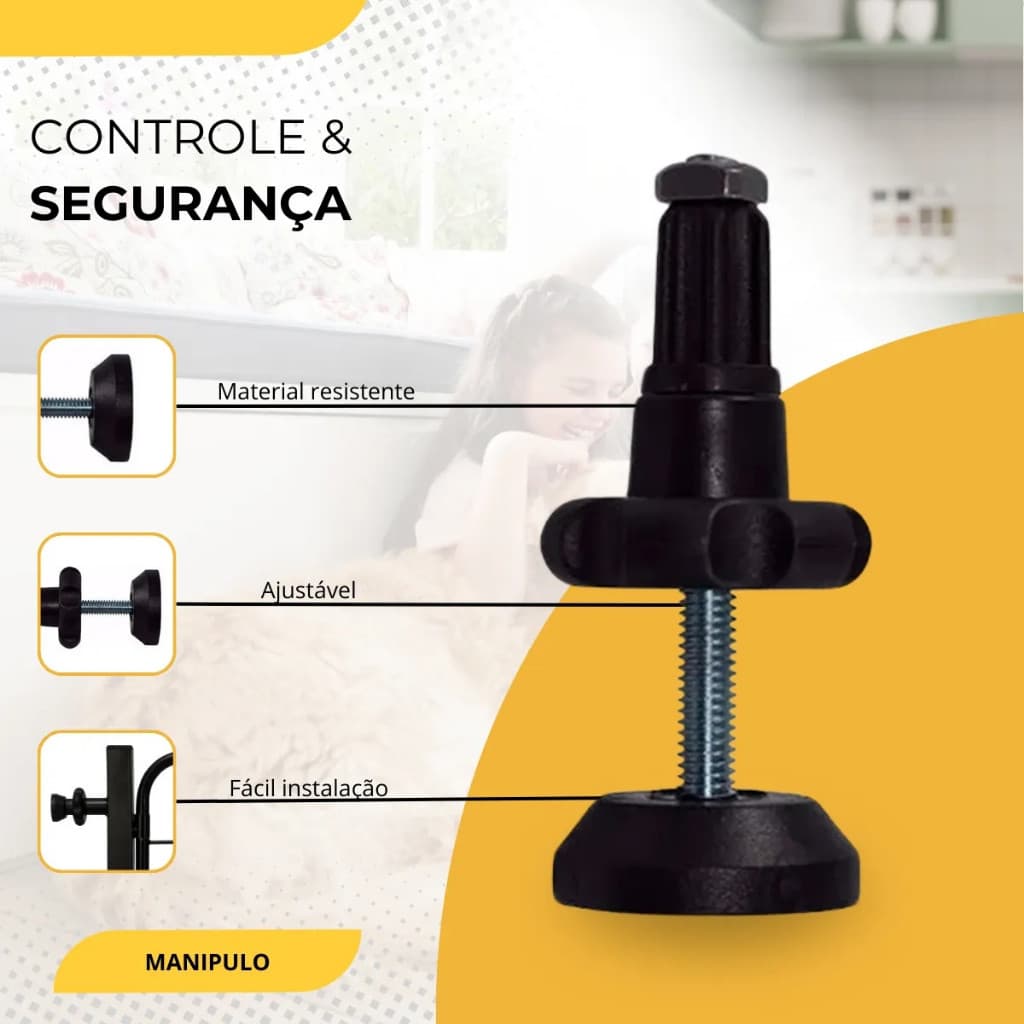 Kit 4 Manipulos Parafusos Para Grade Proteção Portão Pet Ajustável - PVC Alta Durabilidade.