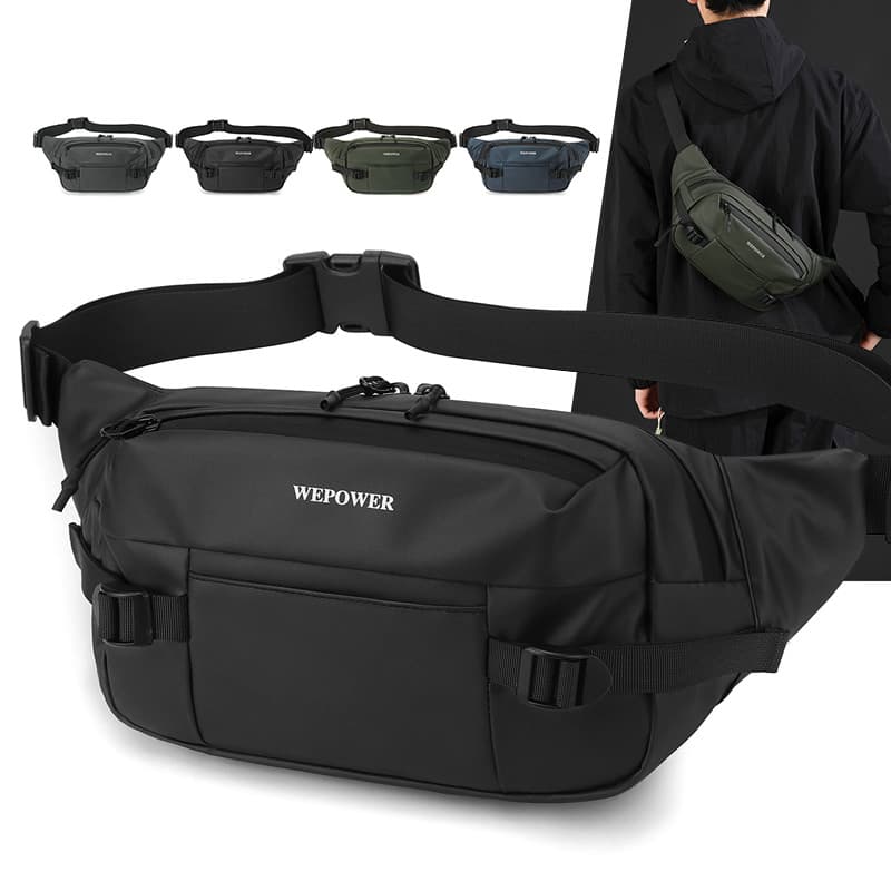 Bolsa de peito estilo funcional masculina, bolsa mensageiro leve para viagem, esportes ao ar livre, bolsa de cintura, bo