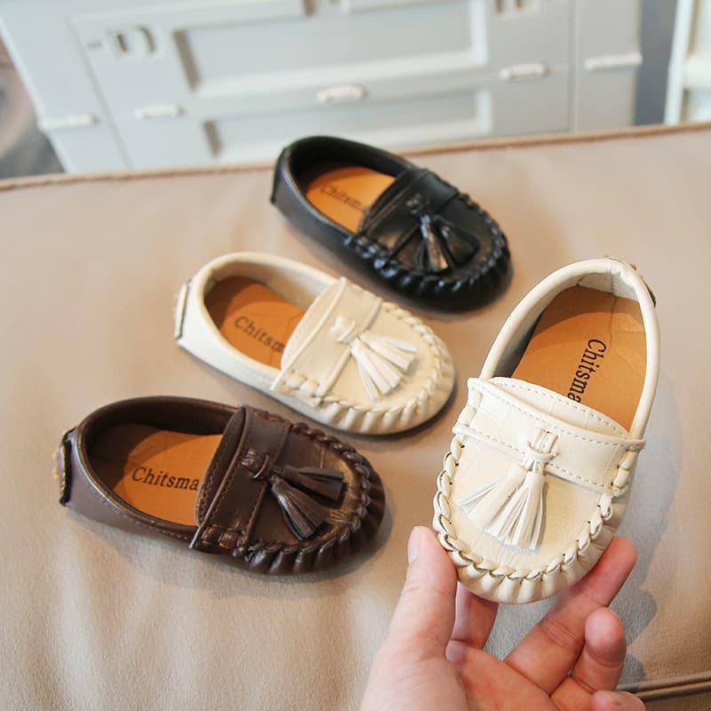 Crianças crianças ervilhas sapatos 2025 primavera outono novo estilo meninas britânico Retro sapatos meninos bebê sapato