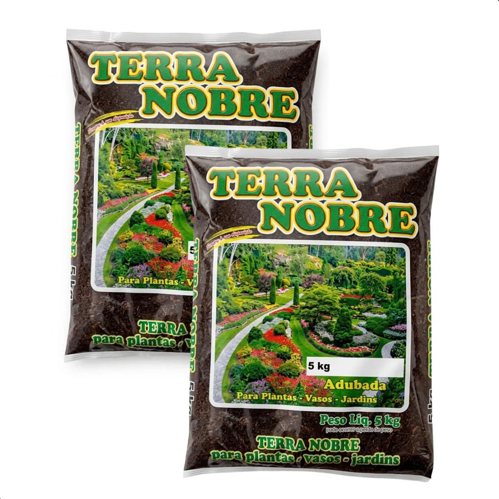 Terra Adubada natural 10kg Rico em nutrientes nitrogênio fósforo potássio cálcio magnésio e ferro  .