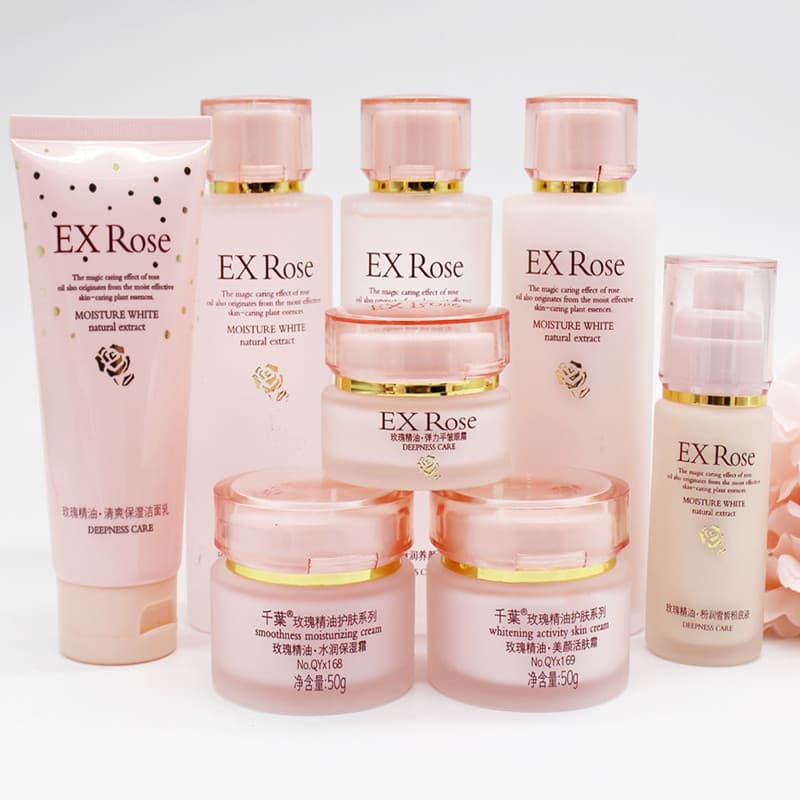 Chiba rosa óleo essencial conjunto de cuidados com a pele limpador Facial rosa água hidratante creme hidratante creme pa