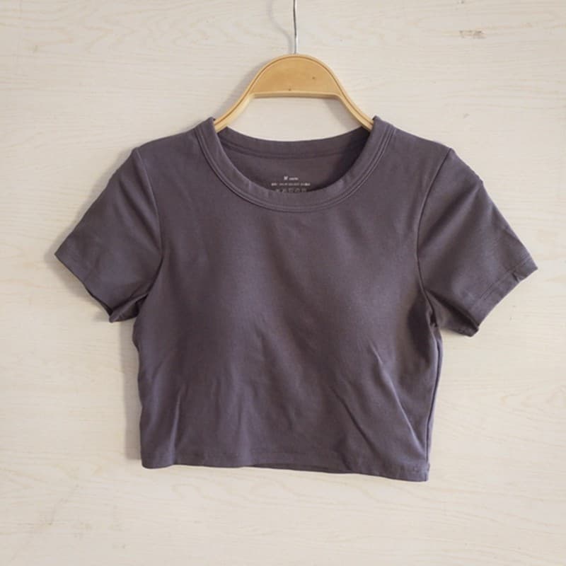 AA9 cauda bens verão camiseta de manga curta feminina estilo curto cordão Umbilical almofadas de peito uso interno exter