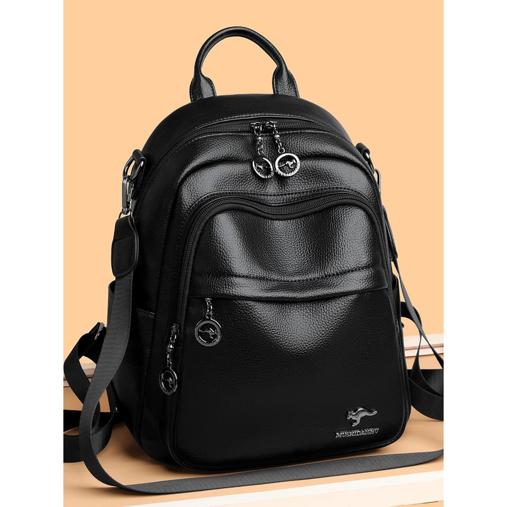 Mochila genuína feminina 2025 novo estilo leve moda All-Match mãe saco grande capacidade couro macio lazer mochila de vi