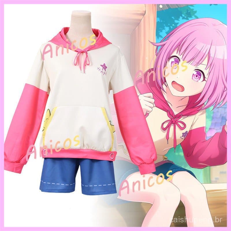 Fantasia de Cosplay do Projeto Sekai Colorful Stage, Traje com Capuz de Hoshino Shizuku para Uso Diário, Em Estoque SVD8