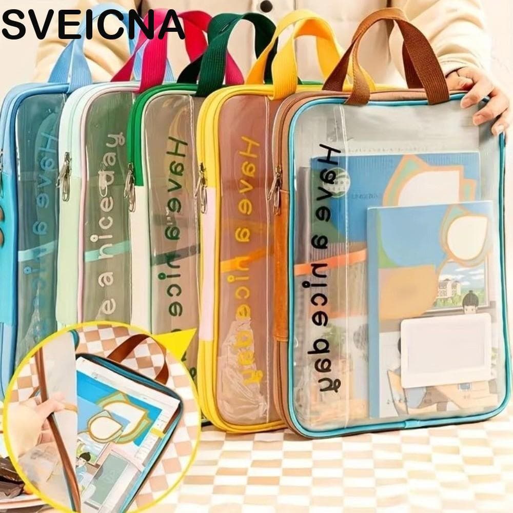 Saco De Armazenamento De Arquivo SVEICNA , Organizador De Documentos Com Zíper À Prova D'água Dopamina , Bolsa De Estudo