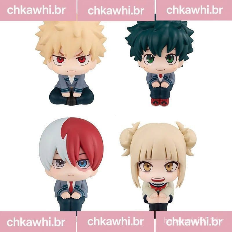10cm Meu Herói Academia Mini Figura Posição Sentada Midoriya Izuku Bakugou Katsuki Toga Himiko Todoroki Shoto De Ação PV