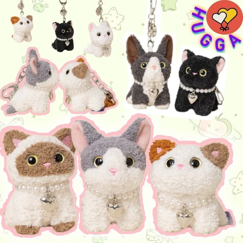 ❤ HUGGA Sentado Alemão Rex Gato Pingente De Pelúcia Divertido Chita Kitty Chaveiro Brinquedo De Aniversário Infantil Pre