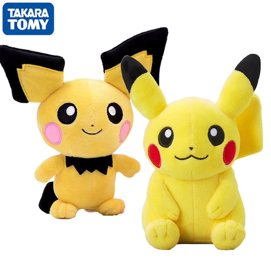 Bonecos De Pelúcia Anime Pok Mon Pokemon Pikachu Pichu Fofo Brinquedos De Pelúcia Modelo Curto