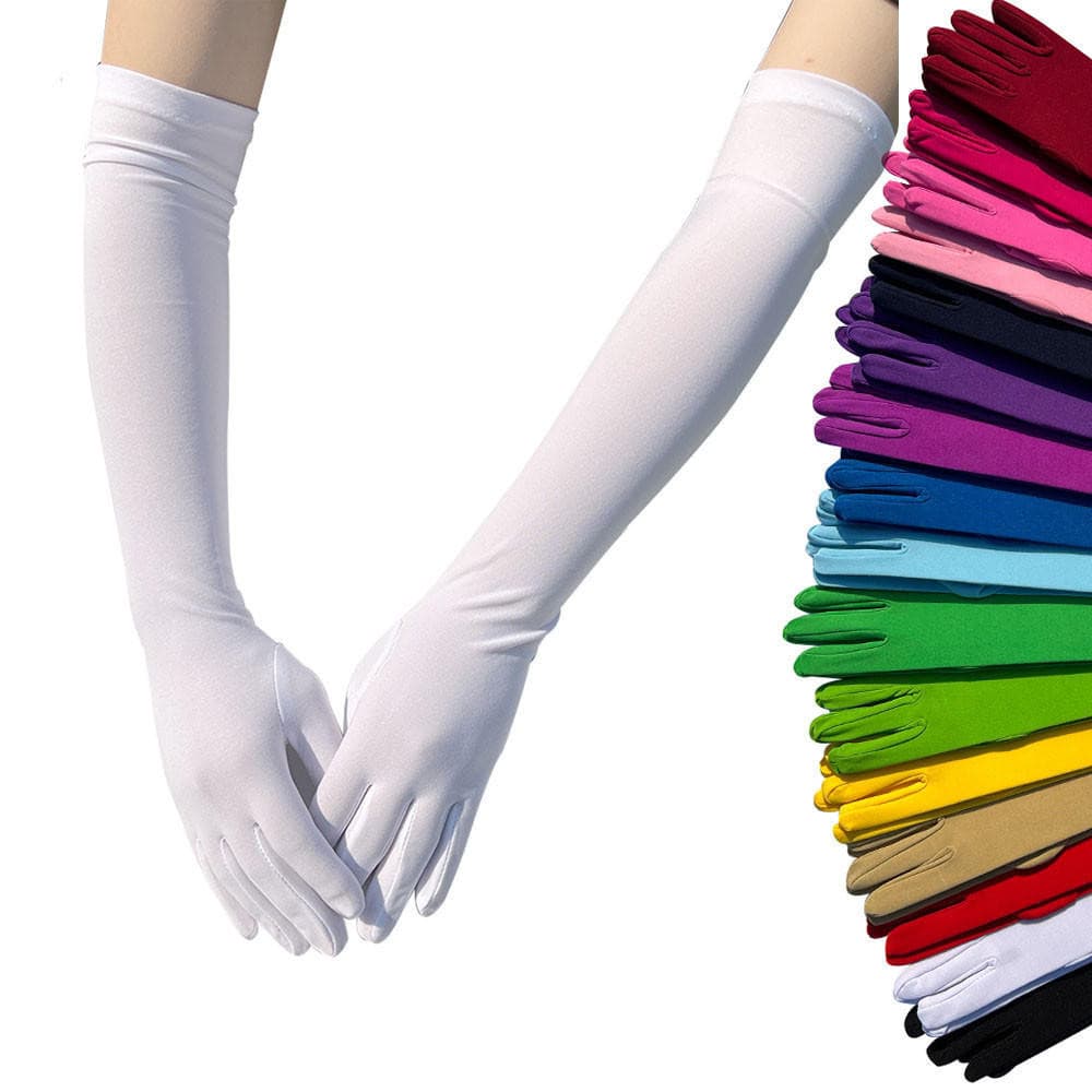 Moda Luvas Longas De Poliéster Para Mulheres Noiva Cotovelo Ópera Traje Vestido Elástico Luva Formal