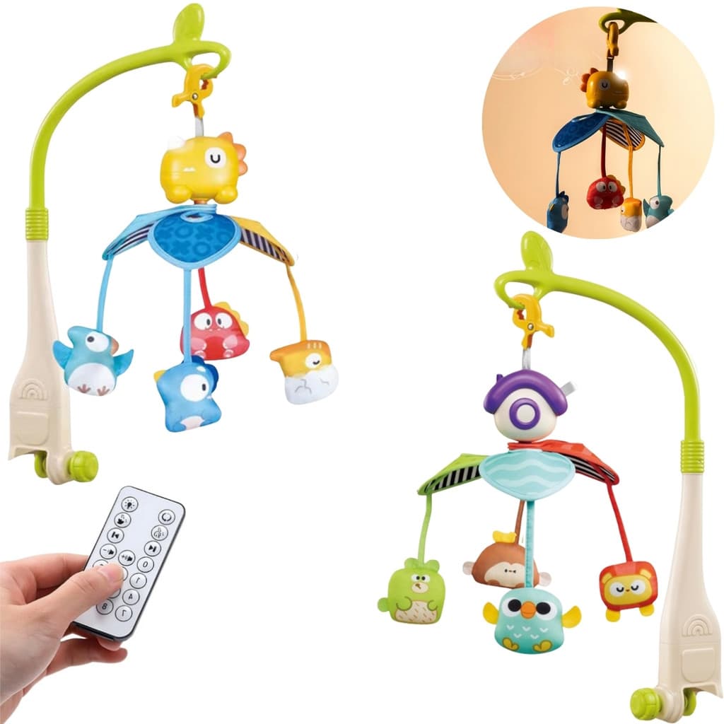 Brinquedo Mobile Musical Bichinhos para Berço C/ Som e Luz - Castela