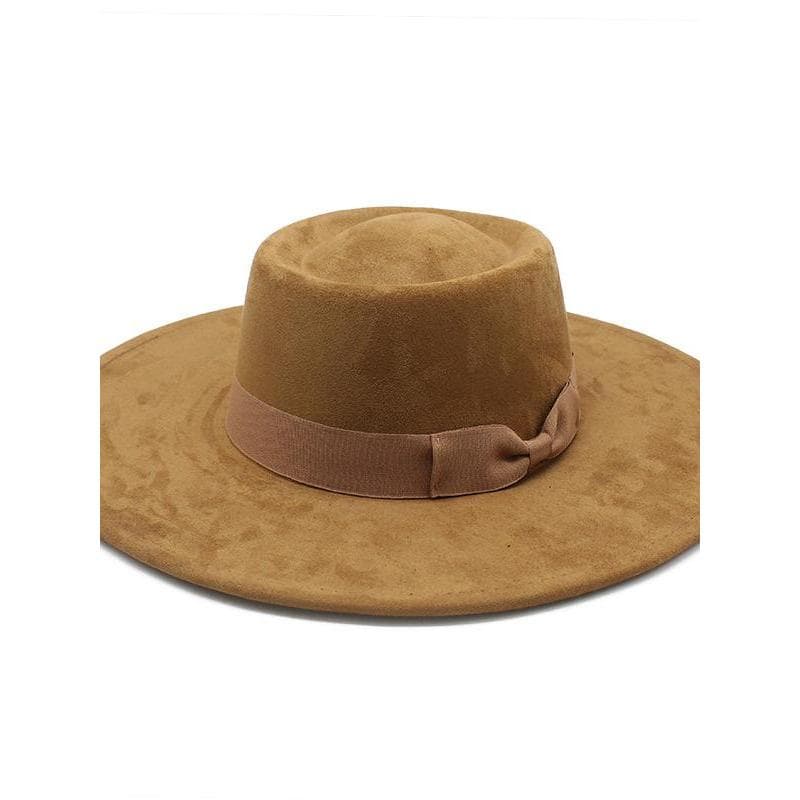 Outono inverno novo estilo moda nó anel superior camurça chapéu superior senhoras forma côncava viagem feltro chapéu sup