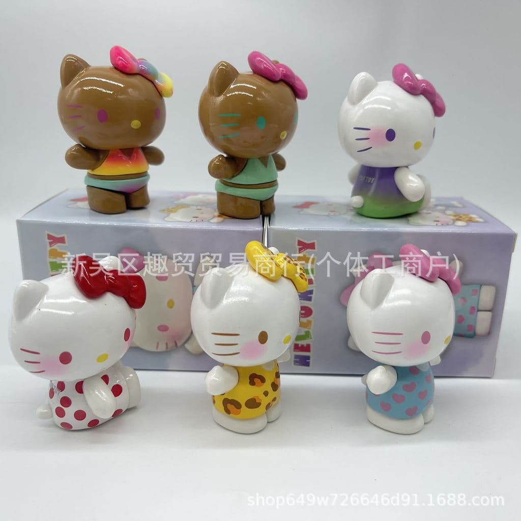 Nova e moderna caixa surpresa Sanrio com figura brilhante 3D da Hello Kitty KT para decoração.