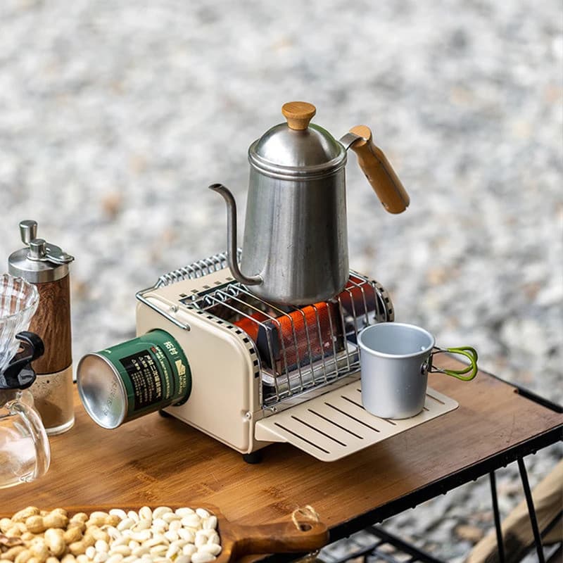 Aquecedor a Gás Portátil Tipo Fogão de 1200W para Acampamento e Caminhadas ao Ar Livre