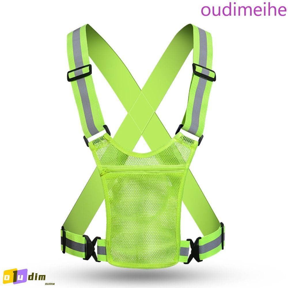 Colete Refletivo OUDIMEIHE, Jaqueta de Segurança Refletiva Leve e Impermeável, Com Bolsa de Armazenamento JQXQ