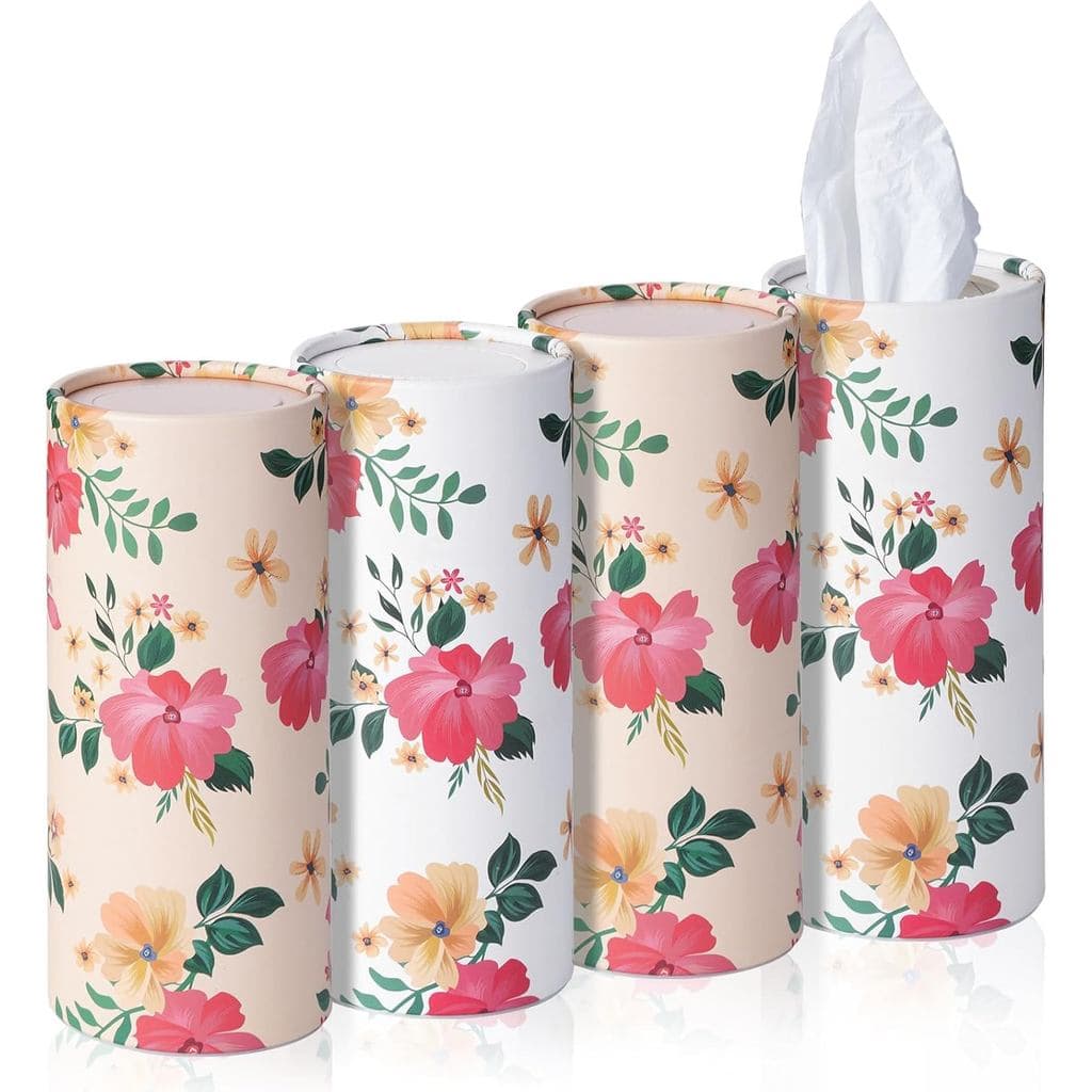 Suporte para Lenços de Papel para Carro, Pacote com 4 Unidades, com Lenços Faciais, Tubos de Lenços de Papel para Viagem