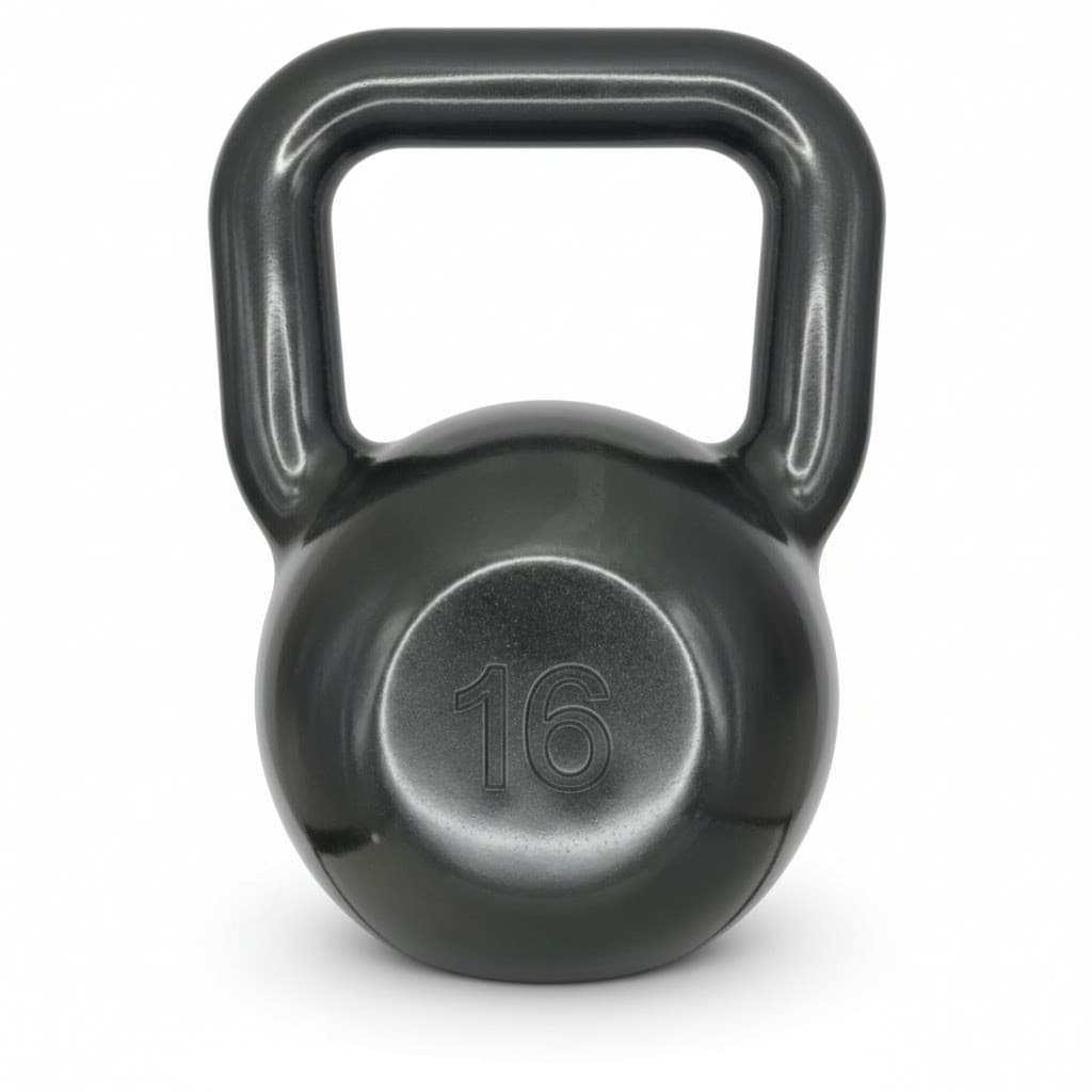 Kettlebell Emborrachado 16kg De Ferro Fundido Para Treino Funcional Peso Academia Cor Preto Fisioterapia Academia Muscul