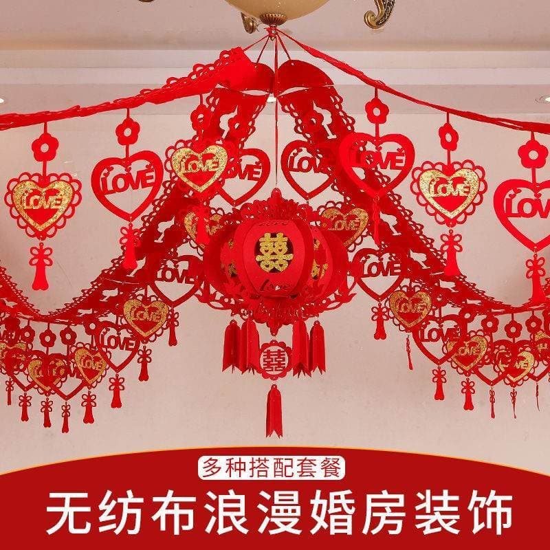 Suprimentos de casamento decoração do quarto de casamento guirlanda criativa casamento novo quarto Layout não tecido per