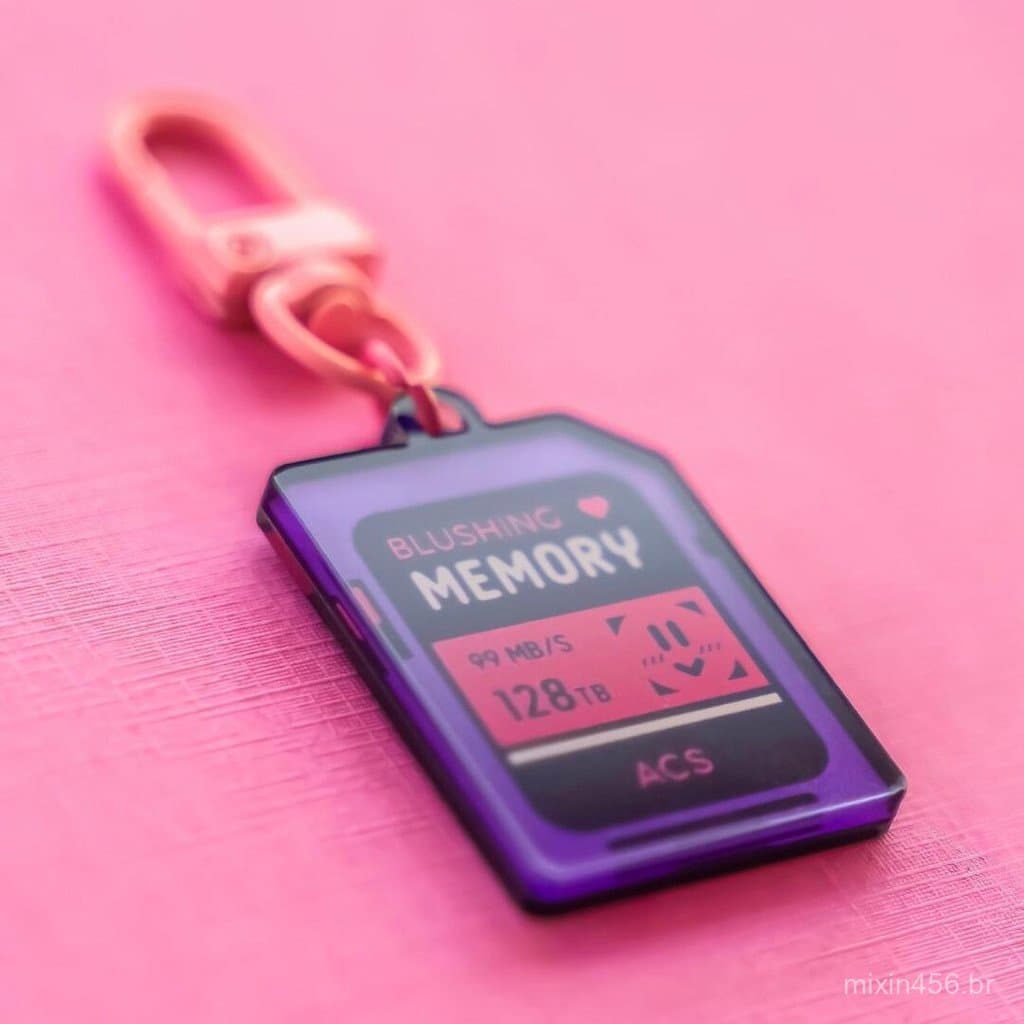 Heartbeat Memories MemoryCard Chaveiro Criativo de Acrílico, Pingente Decorativo para Bolsa de Estudante, Presente para