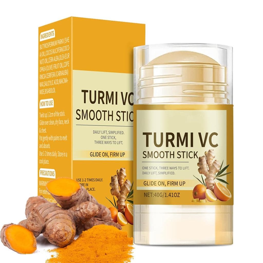 Creme em Bastão para Rosto e Pescoço com Cúrcuma da Grospe, creme hidratante e suavizante, contém manteiga de karité e ó