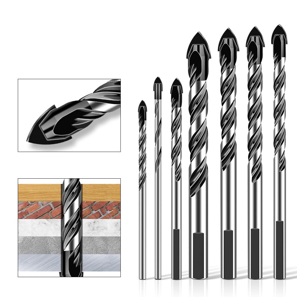 Broca de aço para perfuração de azulejos cerâmicos, vidro e concreto, furadeira de bancada, broca triangular, furadeira