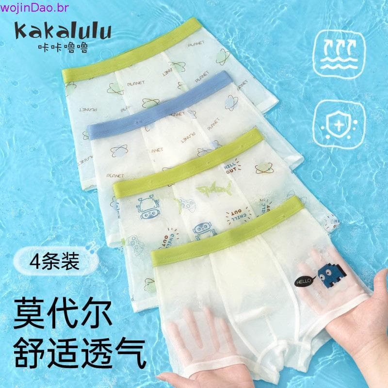 cueca infantil algodão cueca infantil Cuecas para meninos, boxers de seda de gelo de verão para crianças, meninos, cria